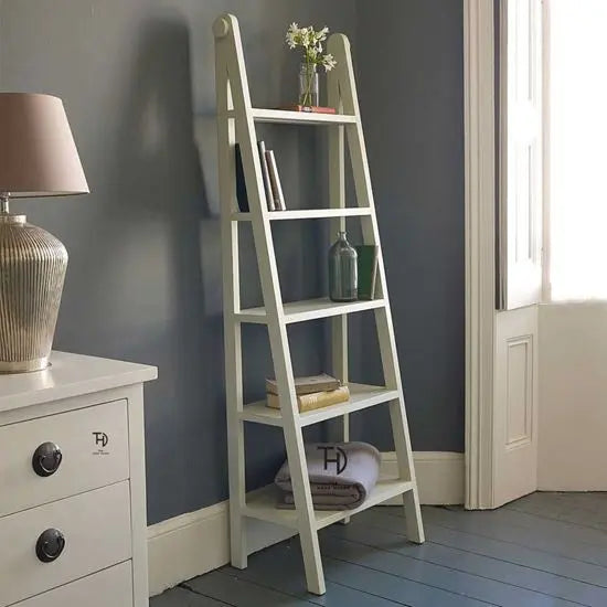 Open Shelf Ladwing Queen Bookcase Made  Solid Mango Wood.