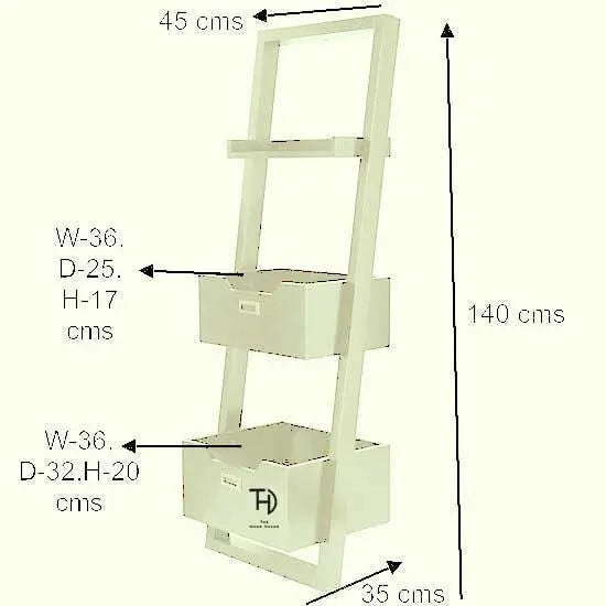 Wooden Three Pocket Shelf White Wizard Kidora Bookacse.