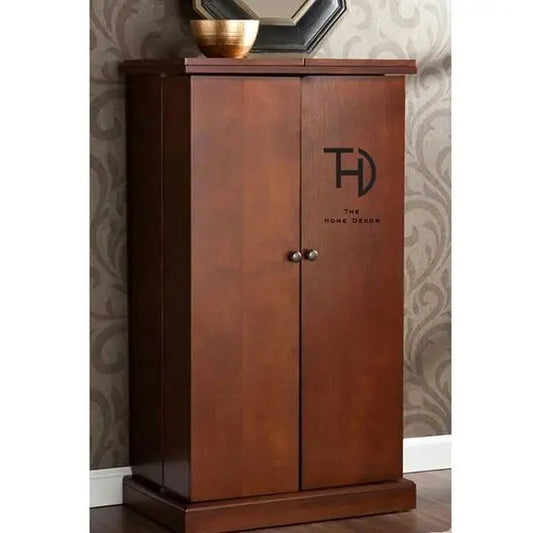 Solid Wood Two Door and Two Drawer inside BrahMa Bar Cabinet.