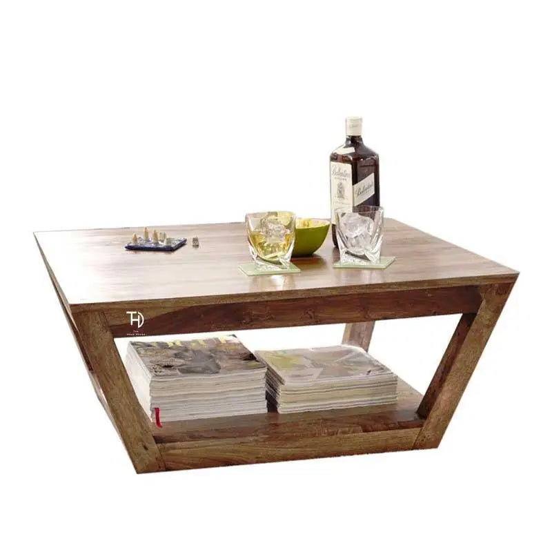 Solid wood square Double top Molaatto coffee table.