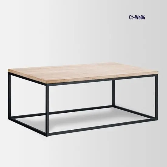 A rectangle shape mangifera ika coffee table made  in Solid mango wood and Metal frame.