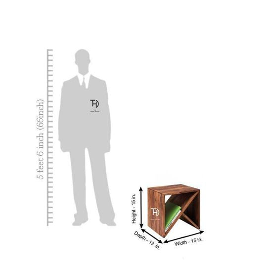 T- Cube Wooden End Table - The Home Dekor