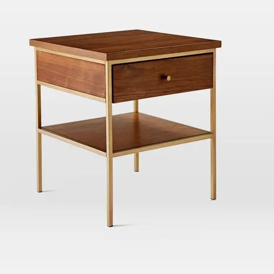 Solid Wood one Drawer and One Shelf Alberto End Table.