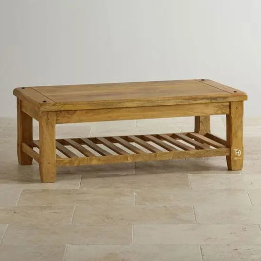 Solid Mango Wood Devi Rectangle Coffee Table