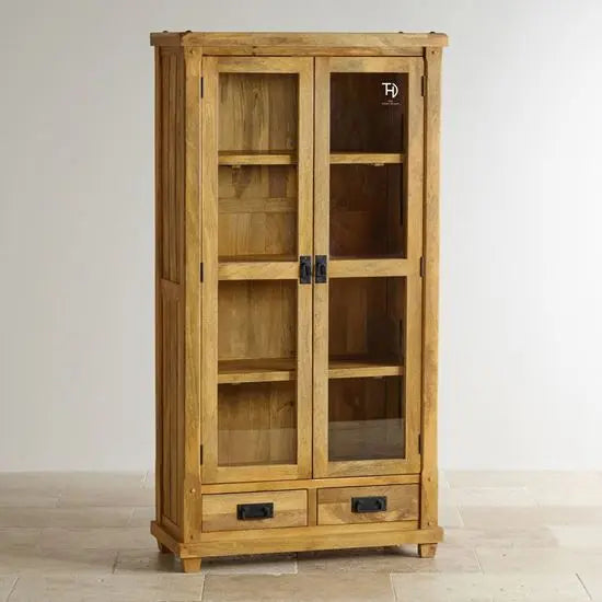 Two Door Two Drawer Devi Crockery Almira Made in Solid Mango Wood.