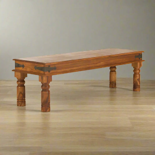 Thakat design dining bench in solid wood. Traditional dining bench.