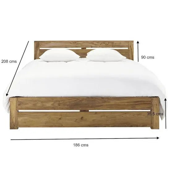 Harry king Bed Mattress Size 6.5 by 6 Feet made in Solid Sheesham Wood.