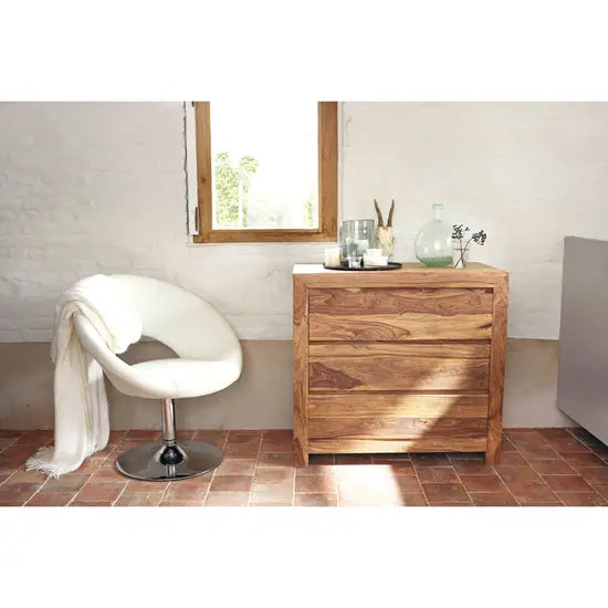 Solid Wood Harry 3 Drawer Chest Made in Sheesham Wood.