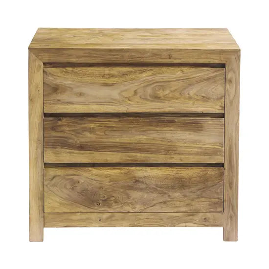 Solid Sheesham Wood Harry 3 Drawer Chest.