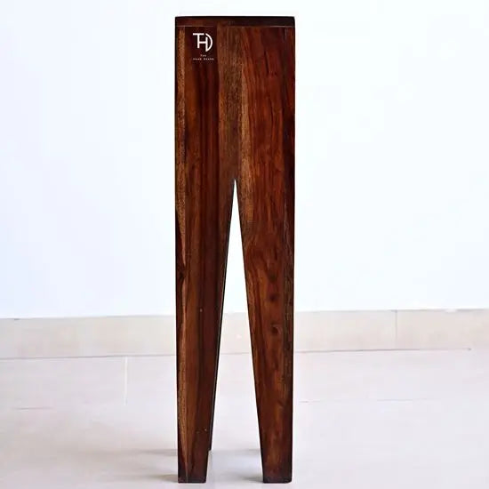 A rectangular natural wood finish end table made from sheesham wood with visible wood grain, displayed against a plain background.