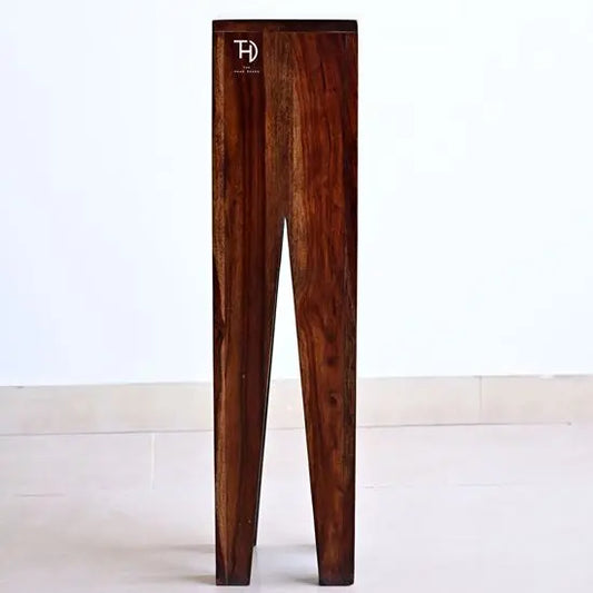 A rectangular natural wood finish end table made from sheesham wood with visible wood grain, displayed against a plain background.
