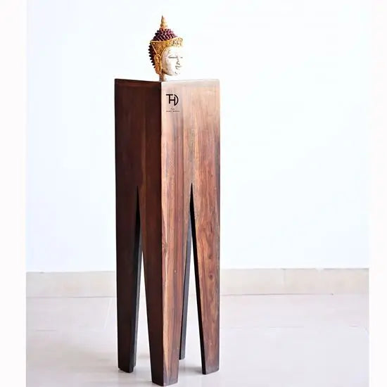 V Cut Designer End Table Natural Made in Solid Sheesham Wood.