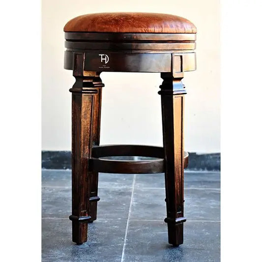 Solid Wood Baltoro Round Bar Stool.