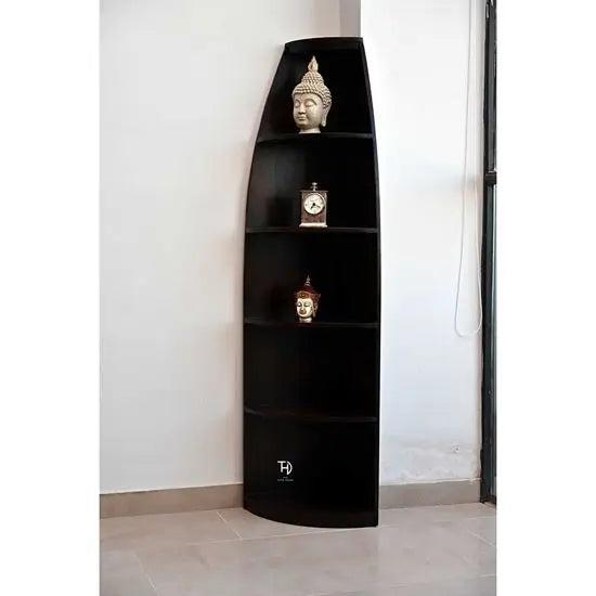 Five Shelf Corno Bookcase Made in Solid Sheesham Wood.