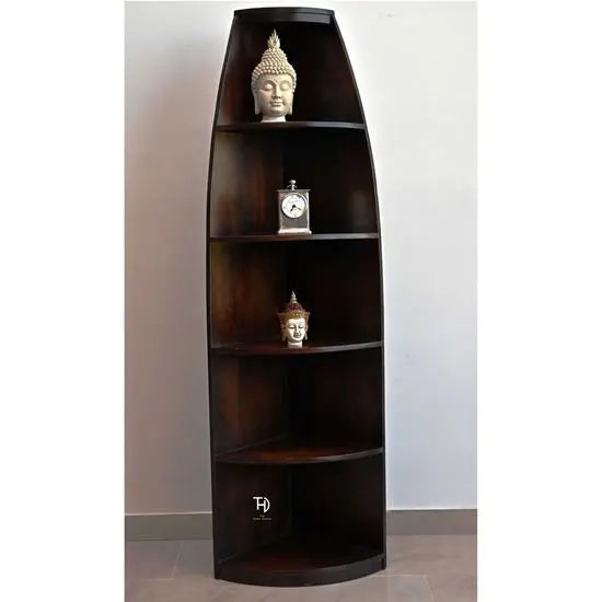 Designer Five Shelf Corno Bookcase Keeps Books and Other Decorative items. This Corno Bookcase Looks So Classy.