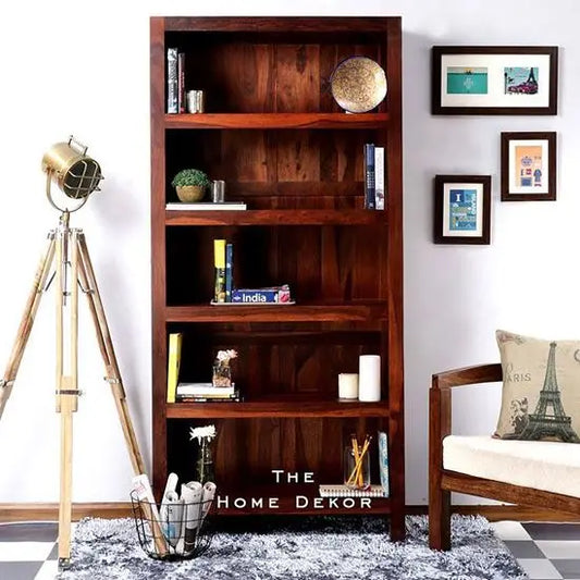 Five Open Shelf Bangger Beauty Bookshelve Made in Solid Sheesham Wood.