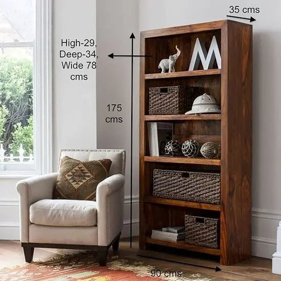 Solid Wood Five Shelf Bangger Beauty Bookshelve.