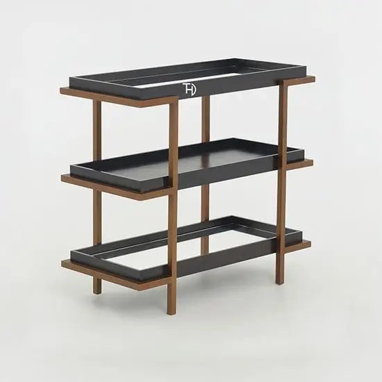 Solid Wood and Metal Frame Olee Open Rack. This Rack Keeps Used Daily Uses Utility Item And Other Decorative Items.