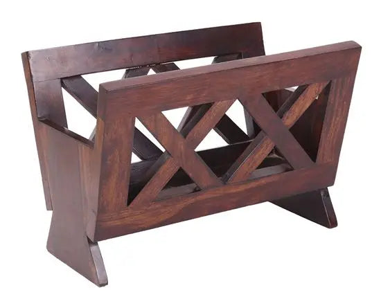 Mika Magazine Rack Made in Solid Mango Wood.