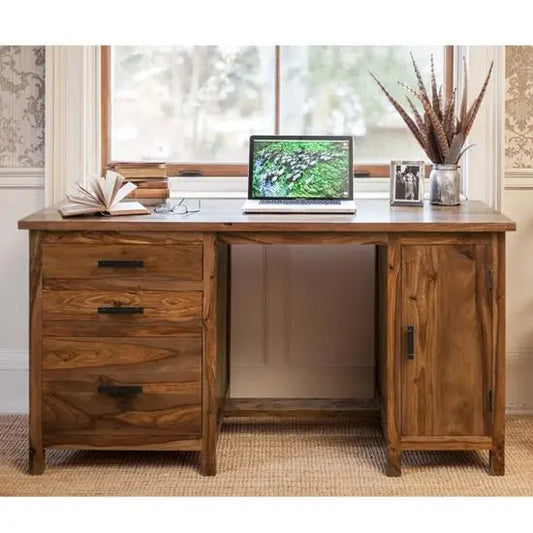 Solid Wood One Door Three Drawer Sloppy Textter Desk