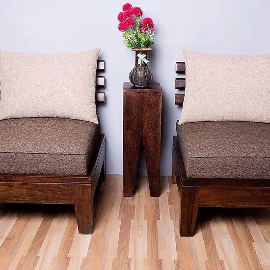 A rectangular Walnut sheesham wood stand alone end table.