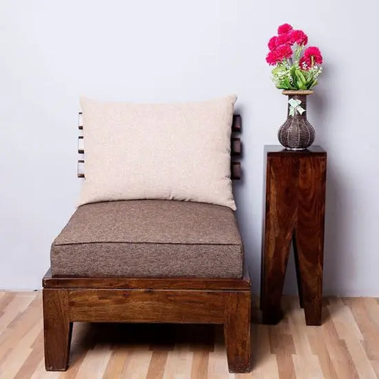 A 'V' shaped wooden stand alone end table in natural made in Solid sheesham wood.