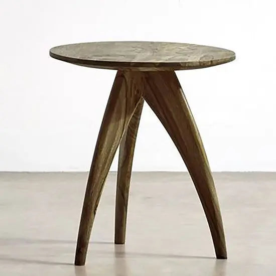 Solid Mango Wood Round Tripod Side Table.