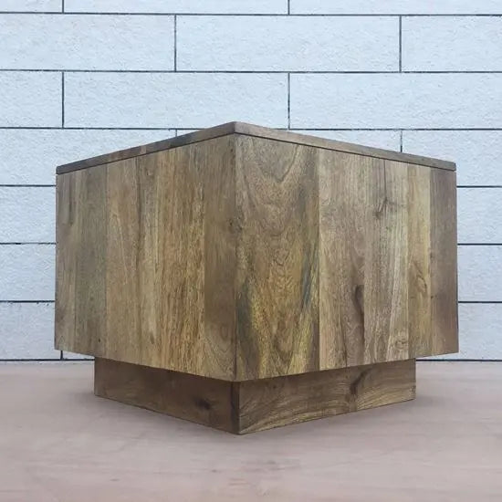Solid mango wood square-shaped Squiral Samavika coffee table.