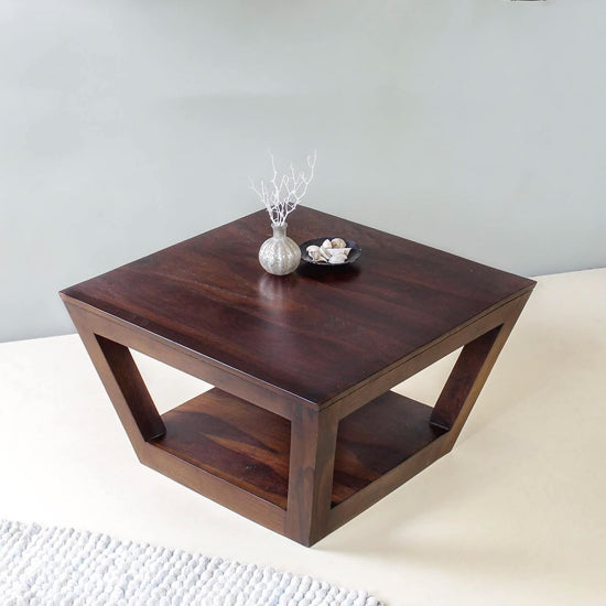 One Shelf Solid Wood Laatto Coffee Table.