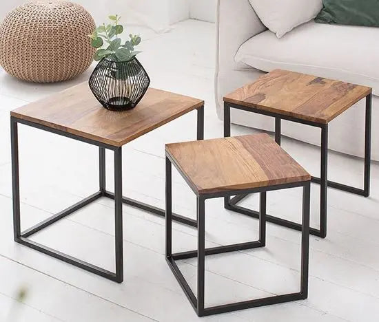 Simplistic Design Pollo Stools Set Three Pcs Used in Keeps Decorative item And Flower Pots and also use for Sofa Side table for keeps Lamp shade telephone etc.