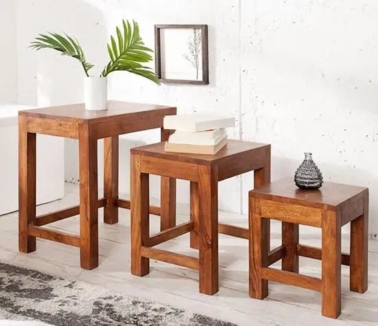 Wooden Simplistic Design Hamil Nesting Table Set.