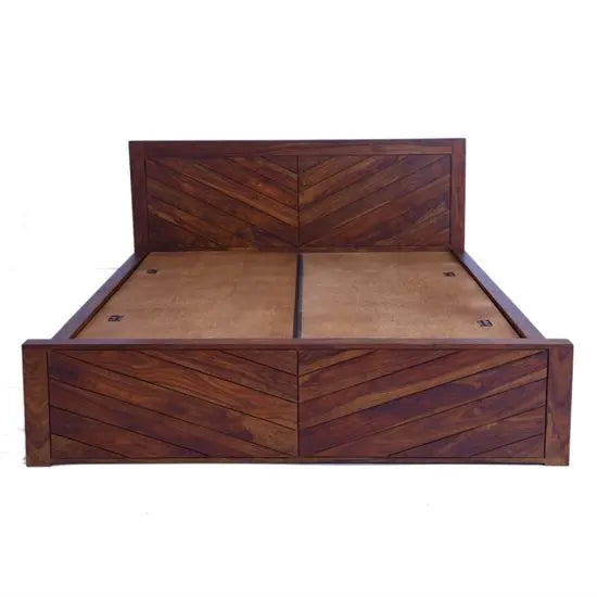 Simple design Wooden bed with storage