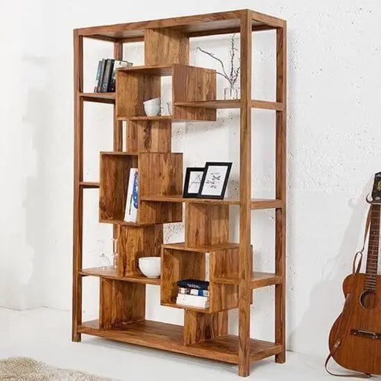 Solid Wood Open Shelf Cyno Honey Bookshelve cum Room Separator