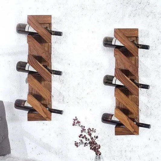 Solid Wood Wall Wine Rack.