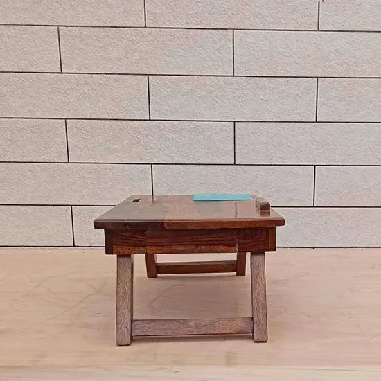 Solid Wood One Drawer and Mousepad Noah Laptop Table For Use Keeps Laptop and Mobiles.