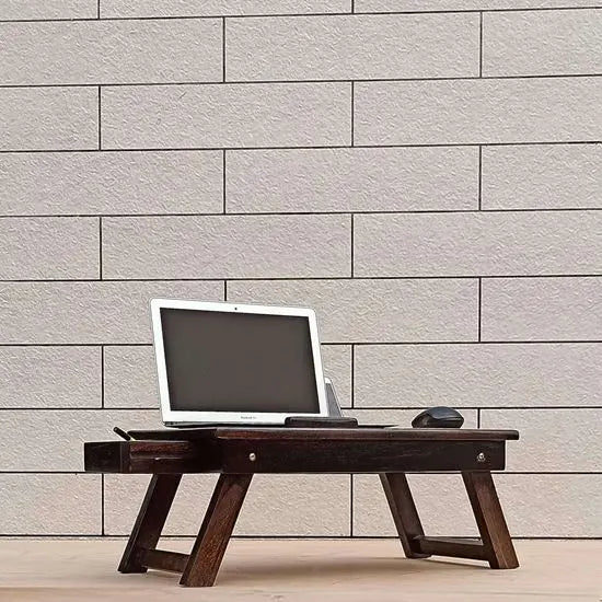 Solid Wood One Drawer Noah Laptop Table Walnut.