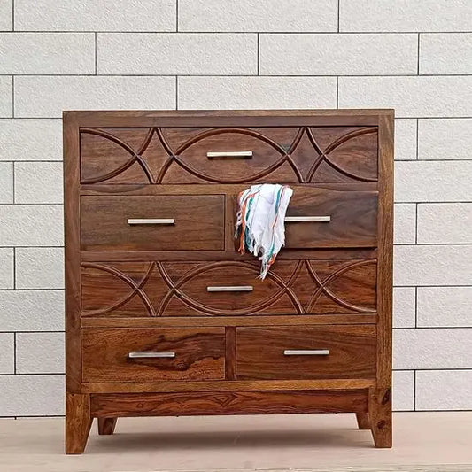 Solid Wood Six Drawer Rope Chest of Drawer.