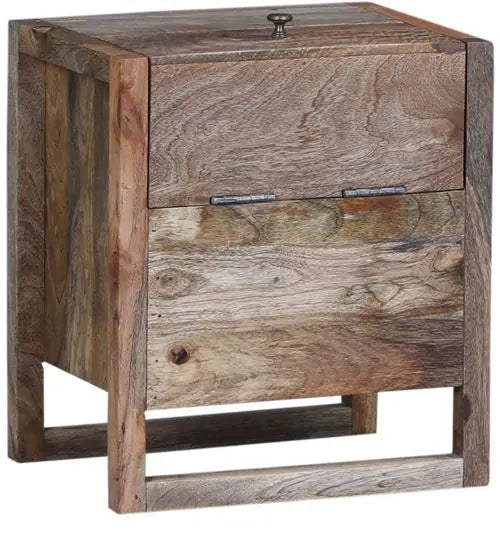 Mango Wood One Flap Door Dove Bar Cabinet.