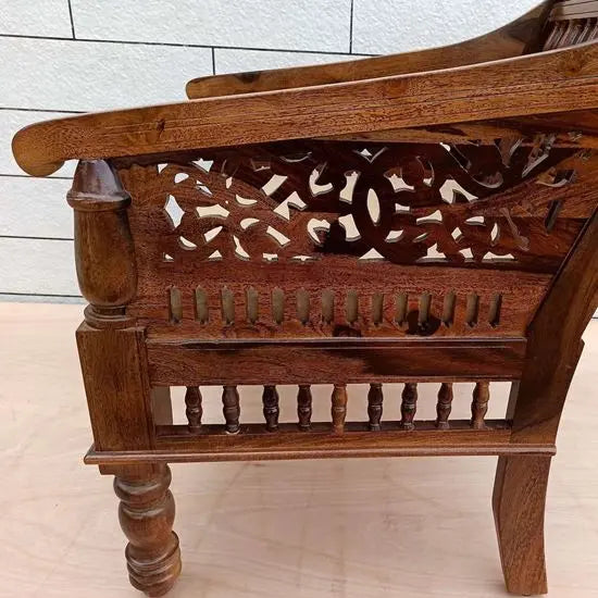 Hand carved wooden sofa