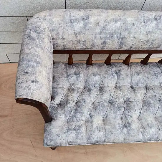 Weaved seat wooden sofa