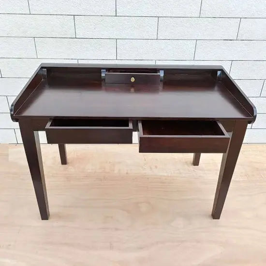 Two Big Drawer and One Small Drawer Thunder Black Desk.