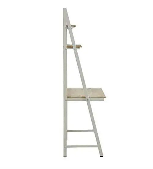 Ladder Study Table White Made in Solid Mango Wood and Metal Frame.