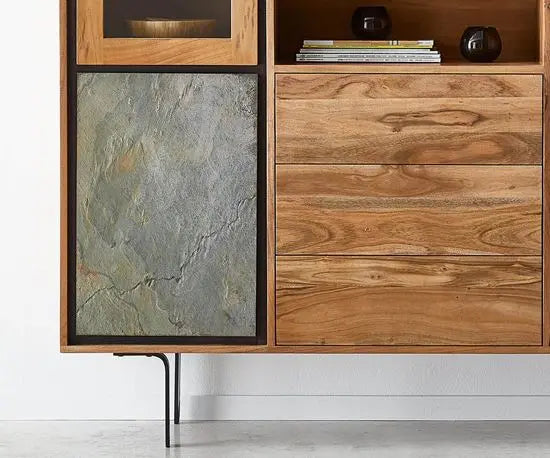 Closup pictures of real wood cabinet