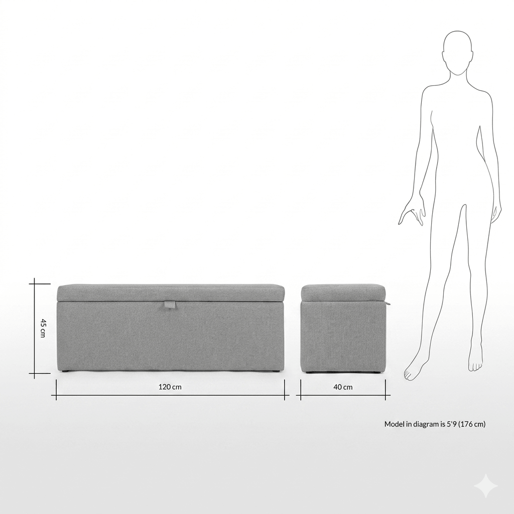 Storage box with sitting