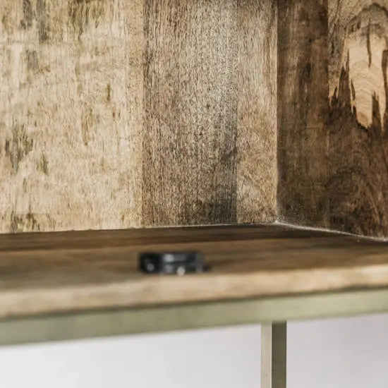 Mango Wood Two Door Hopton Brass Bar.