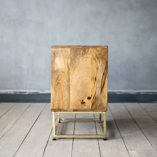 Solid Wood Two Diamond Drawer Design Hopton Bedside.