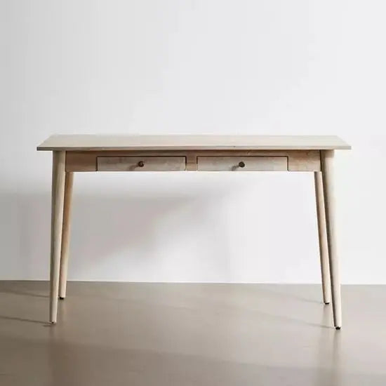 Two Drawer Monet Study Desk made in Solid Mango Wood. Monet Study Legs is Carved legs this Desk Looks Beautiful.