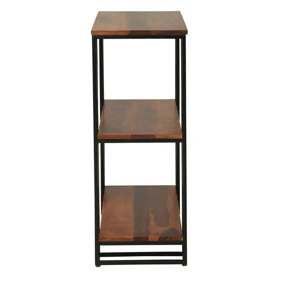 Solid Wood and Metal Frame Two Shelf Beatle Bird Bookcase.