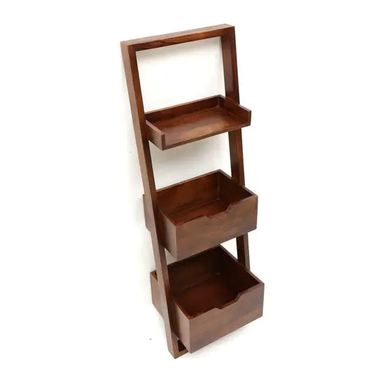 Wooden Three Pocket Shelf Brown Wizard Kidora Bookcase.