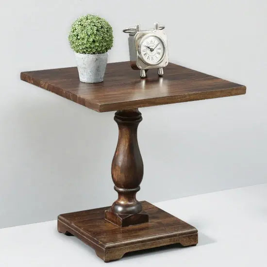 Solid Wood Squre Design Kaamakshi Side Table Natural.